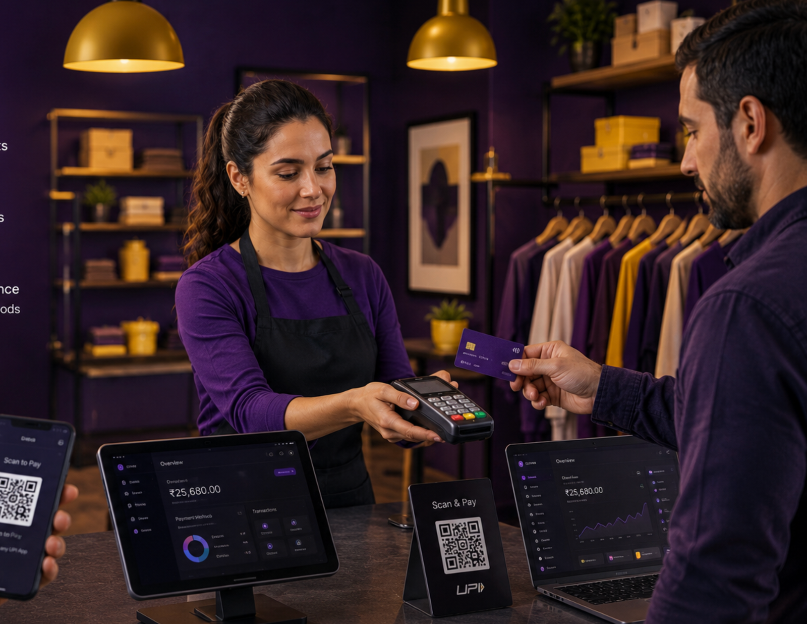 Accept payments seamlessly online and offline.